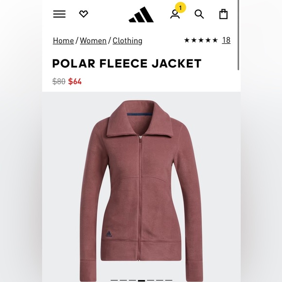 Adidas Pilar Fleece Jacket - Burgundy - Picture 1 of 4